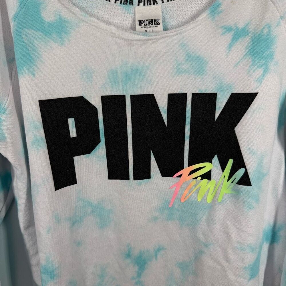 Victoria's Secret PINK tie-dye long sleeve crew neck sweatshirt size small  - Picture 8 of 11